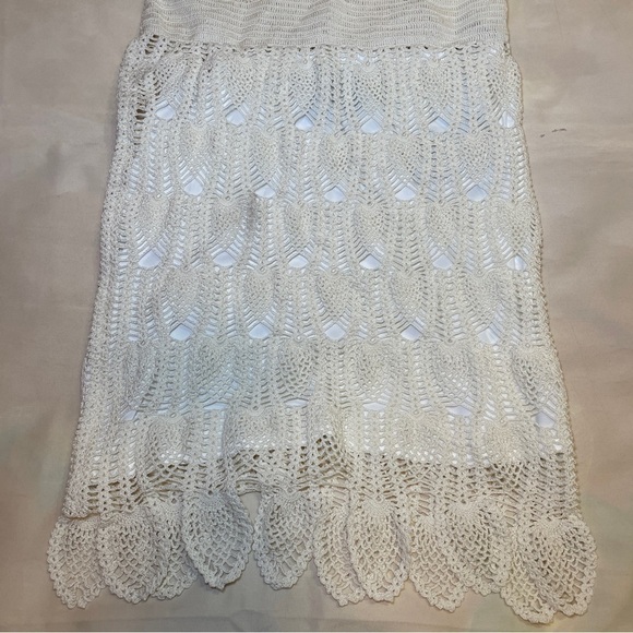 NEW! LOEWE- Crocheted Cotton Halterneck Mini Dress Off White Beige Size Large - Picture 5 of 10